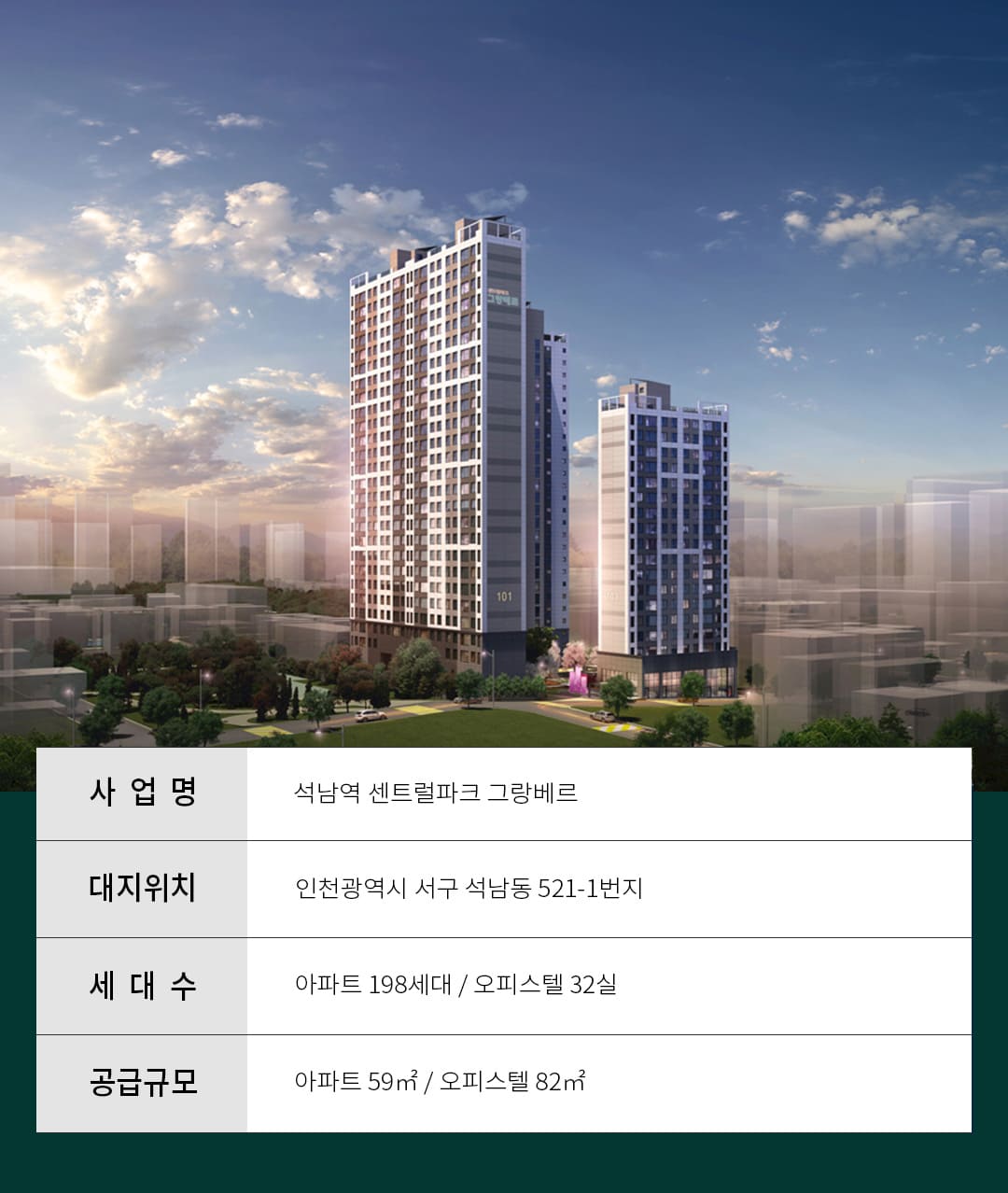 석남역 센트럴파크 그랑베르